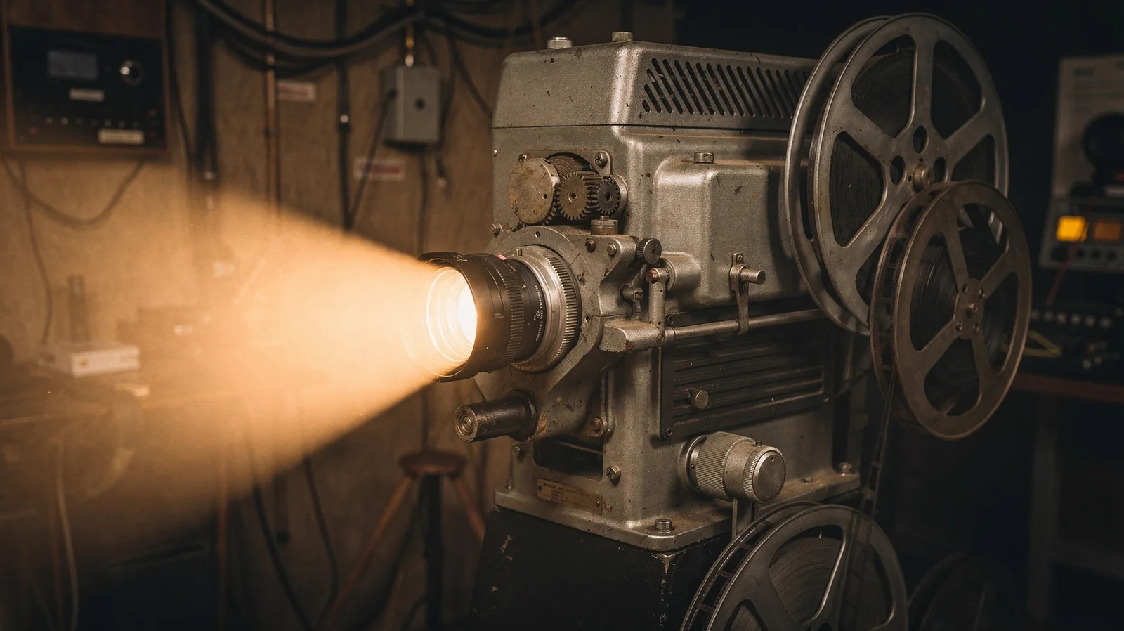 Projecteur de cinéma en fonctionnement