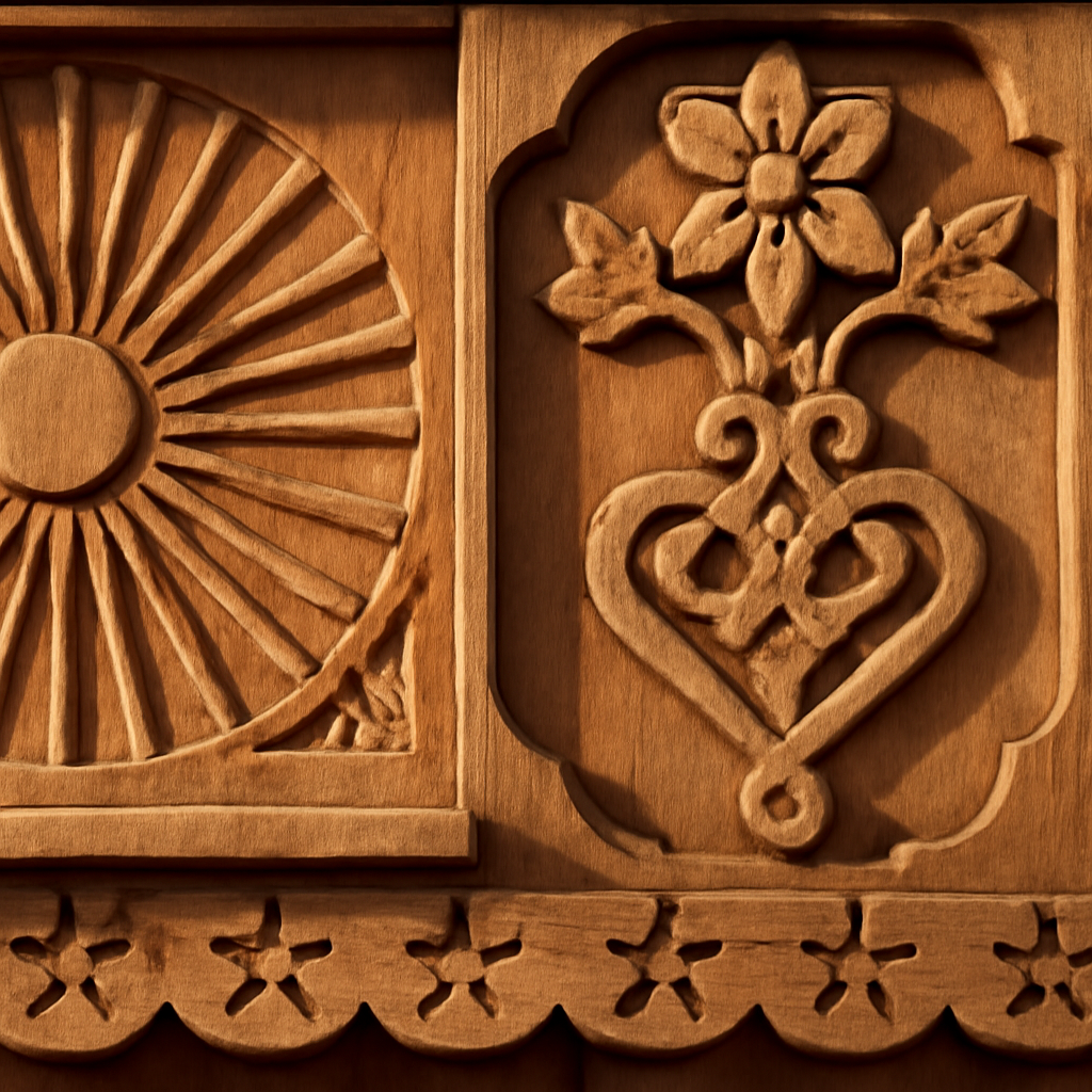 Détails sculptés bois style Zakopane