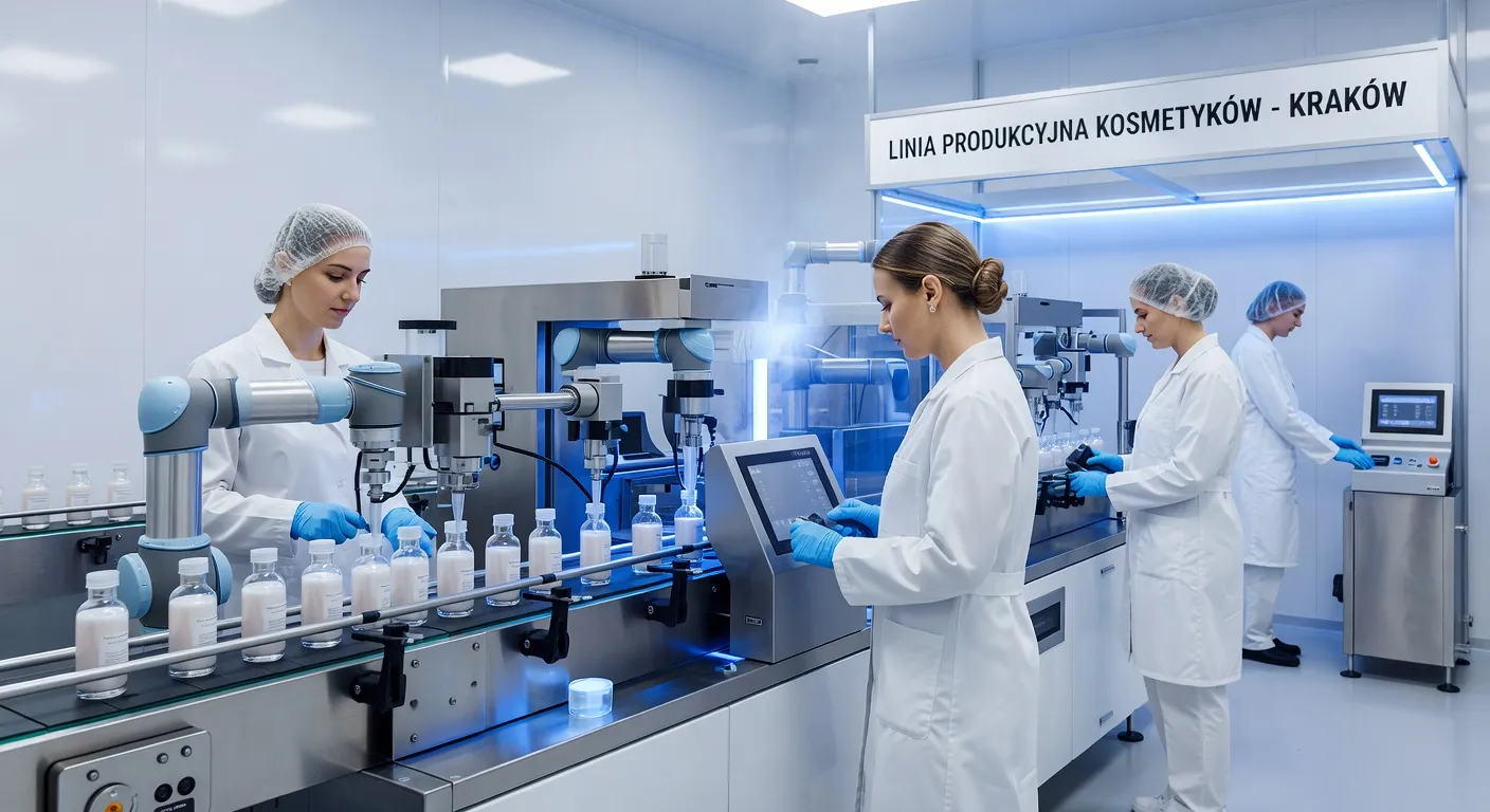 Ligne de production cosmétique Pologne usine Bielenda Cracovie