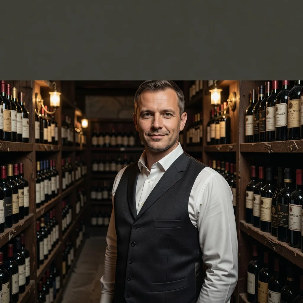 Marcin Zieliński, sommelier, dans sa cave à spiritueux à Wrocław