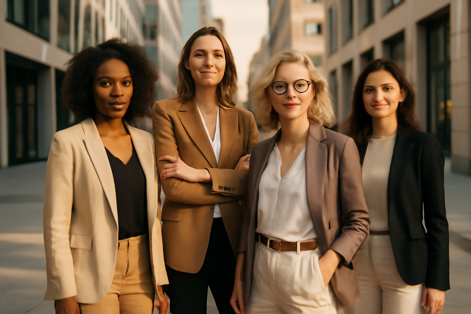Femmes polonaises modernes et professionnelles dans un cadre urbain élégant